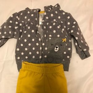 Baby girl hoodie with pants. And a unicorn onesie